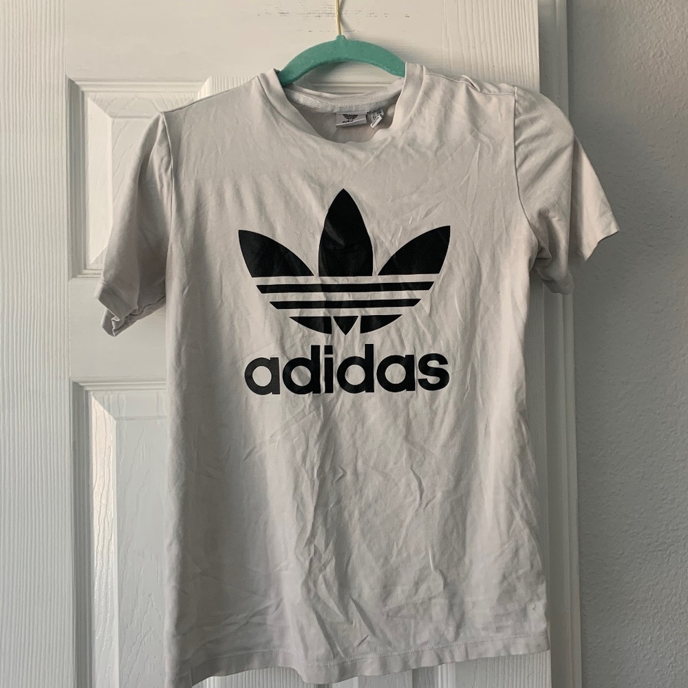 Adidas white workout top